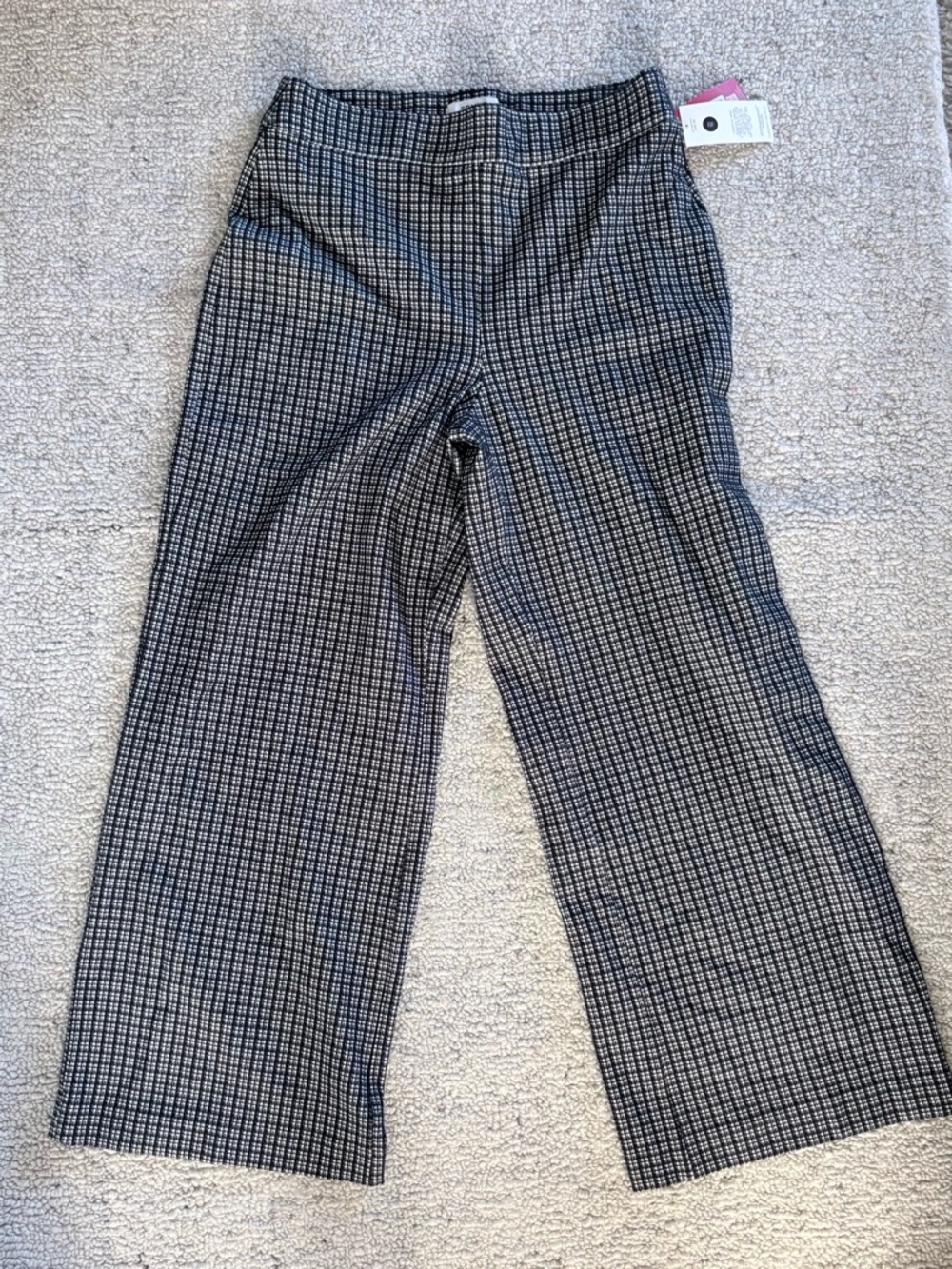 SPANX Black and White Houndstooth Wide-Leg Pants